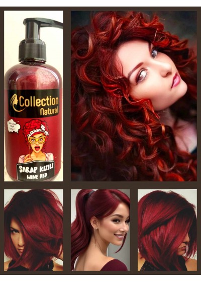Винено червена боя за коса за кичури и балеаж без амоняк - Wine Red - Natural