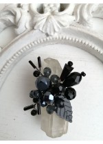 Уникален кристален пръстен ръчна изработка от серията Absolute Black Rose