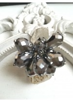 Ръчно изработен пръстен с кристали цвят графит модел Dark Sparks by Rosie